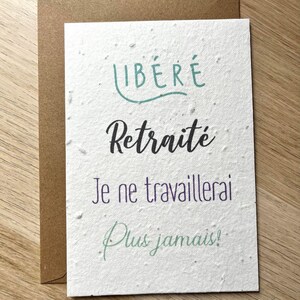 Carte à planter départ en retraite, carte fleurs, carte ensemencée image 2