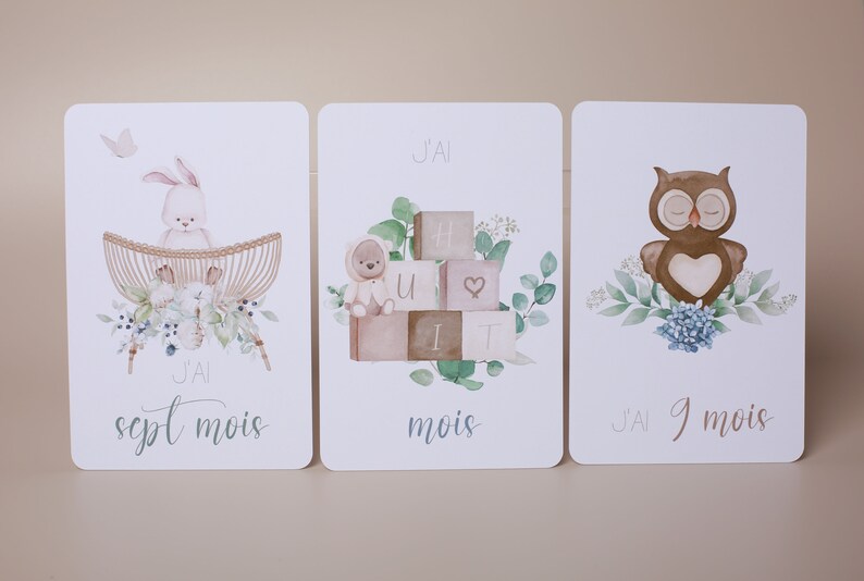 Cartes étapes bébé thème animaux et nature Bild 4
