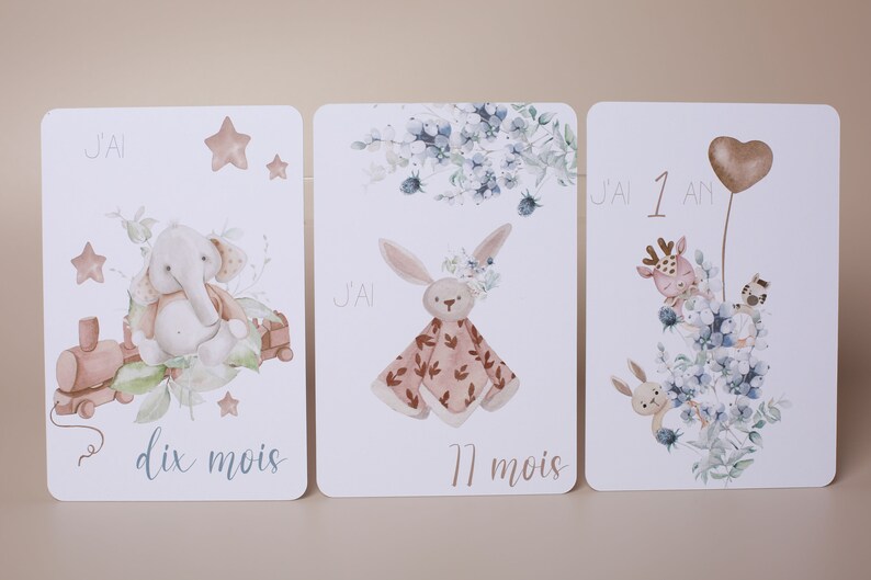 Cartes étapes bébé thème animaux et nature Bild 6