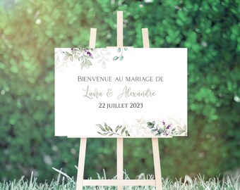 Affiche mariage bienvenue , entrée mariés, affiche personnalisable mariage