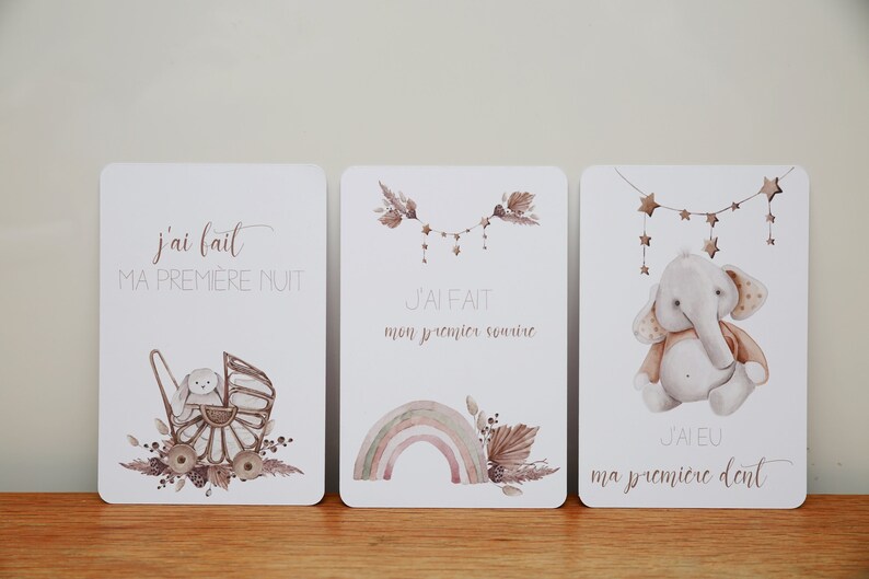 Cartes étape pour bébé thème Boho image 3