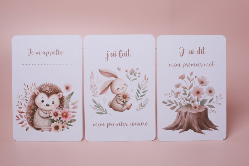 Cartes étapes bébé animaux mignons image 2
