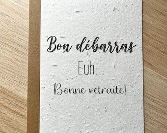 Plantable card for retirement, funny, humorous, hilarious