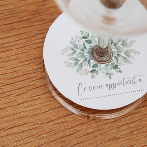 Lot de 12 marque verre pour cérémonie , cocktail, mariage ,baptême