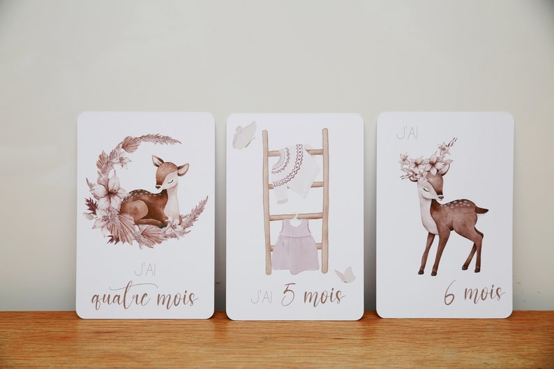 Cartes étape pour bébé thème Boho image 5