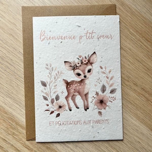 Carte à planter bienvenue bébé, carte naissance, carte bébé