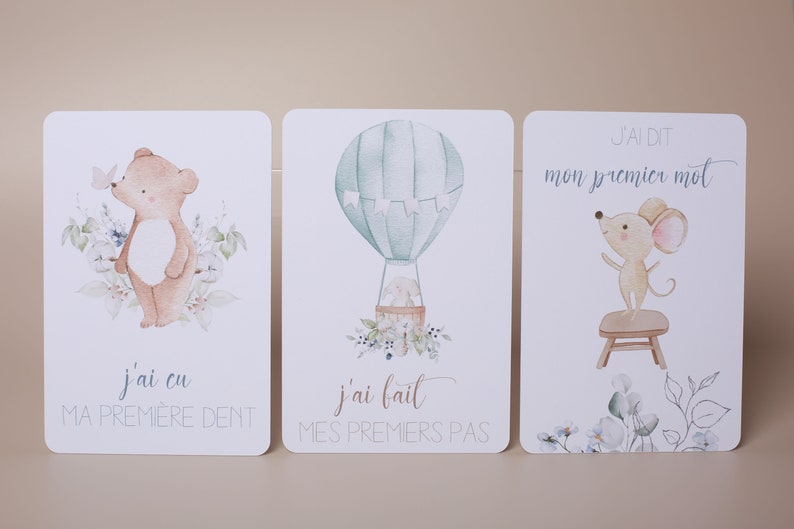 Cartes étapes bébé thème animaux et nature Bild 2