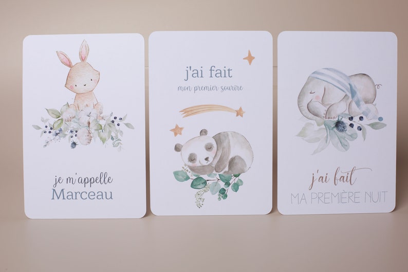Cartes étapes bébé thème animaux et nature Bild 1