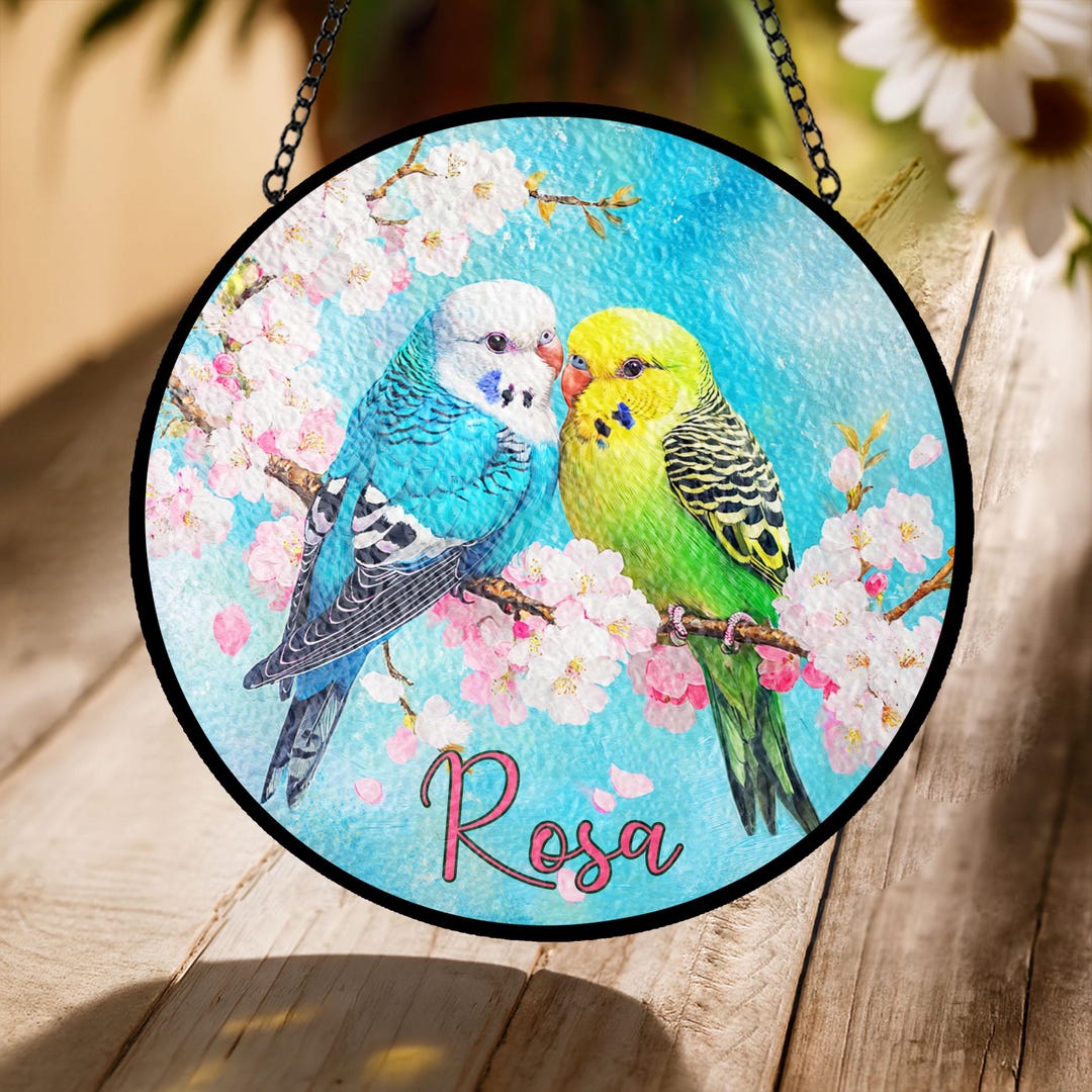 オウム　アカコンゴウインコ　ステンドグラス　サンキャッチャー  壁飾 オウム アカコンゴウインコ ステンドグラス サンキャッチャー 壁飾