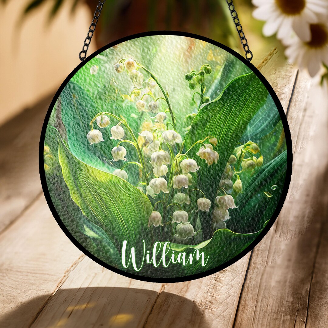 Lily of the Valley Stained Glass Suncatcher – Personalized Floral ...