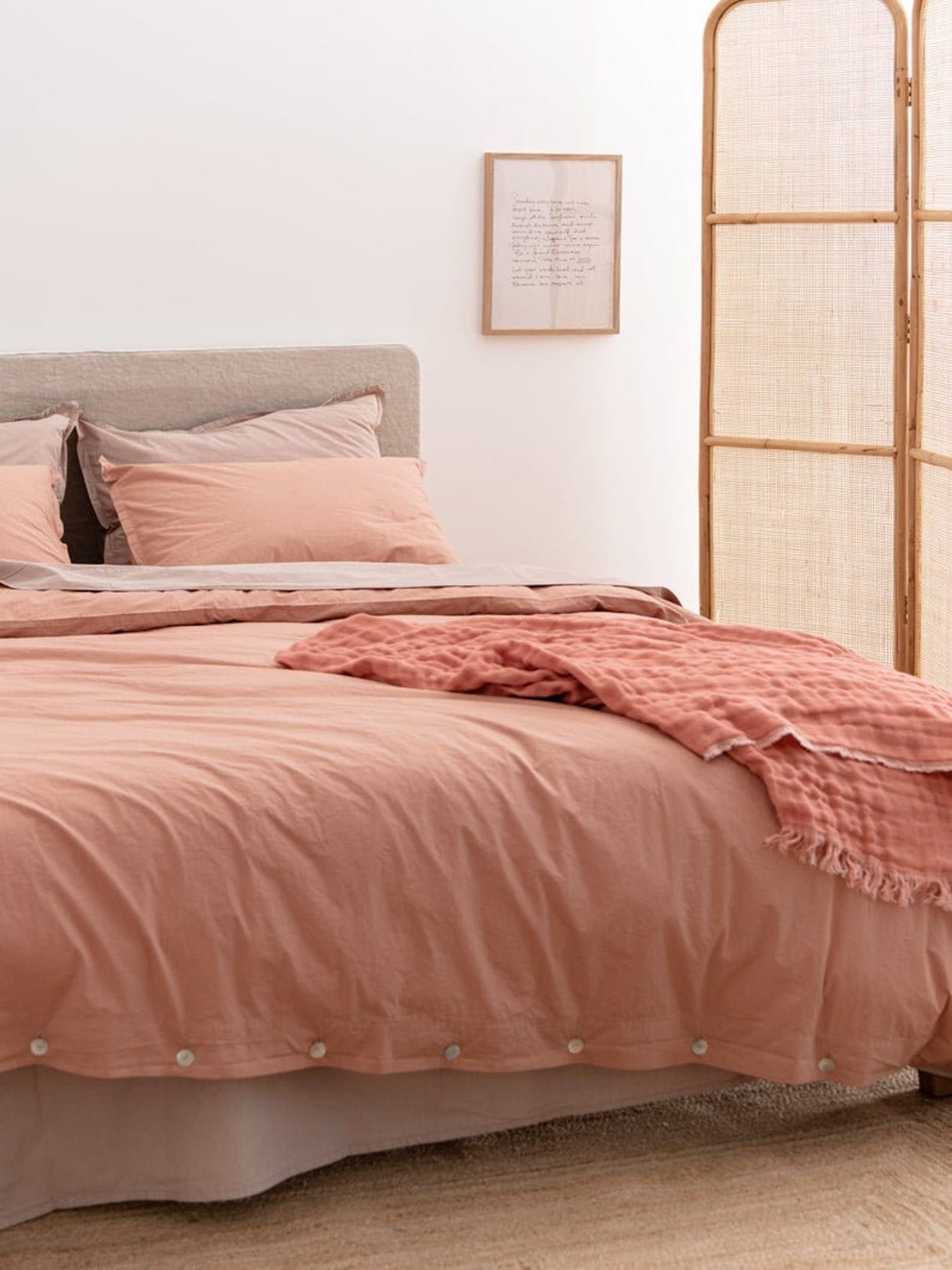 100 Organic Cotton Duvet Cover Clay Color Duvet Cover Boho Etsy