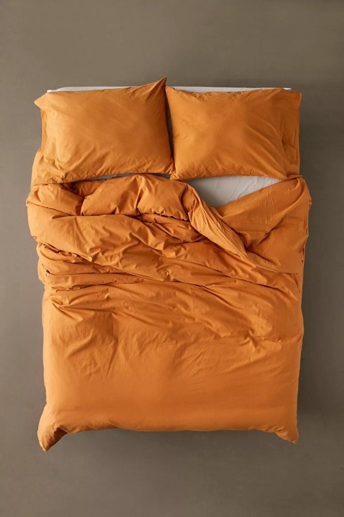 3 Pieces Mustard Gold Color Washed Cotton Duvet Cover Bedding Etsy