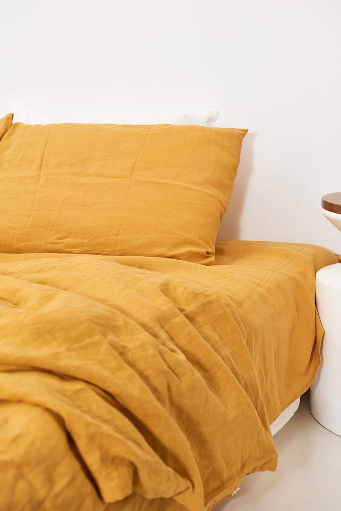 NATURAL YELLOW Cotton Bedding Set in Mustard brown. 1 Duvet Etsy