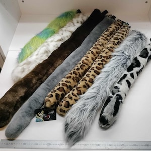 Long straight cat tails, Costume fursuit tail.