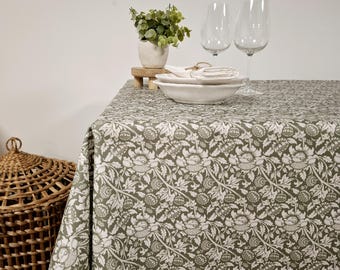 French Coated Cotton Tablecloth – Wipeable, Stain-Resistant, Waterproof – Country Chic Dining & Outdoor Table Cover