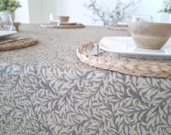 Grey coated tablecloth. Round, square, rectangular, oval, custom-made tablecloths.