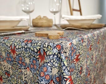 Coated Tablecloth – Vintage Floral Pattern, Victorian Style – Made in France