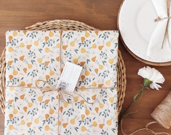 French Coated tablecloth with yellow pears