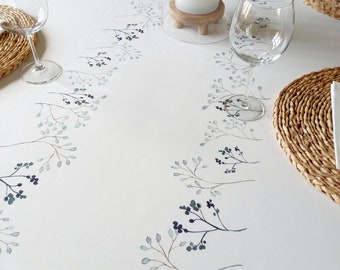 Nappe « Collection Aquarelle» en coton des Vosges. Nappe carré, ronde ou rectangle, Petite, grande largeur.