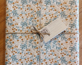 French Coated Cotton Tablecloth – Vintage Floral – Waterproof, Washable, Farmhouse Cottagecore