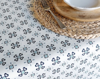 Cotton tablecloth from the Vosges, Square, round or rectangle tablecloth, Small/large width, Custom-made tablecloth