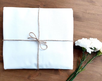 Plain WHITE tablecloth in Vosges cotton. Made in France