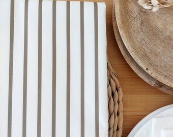 "Cappuccino" striped tablecloth in Vosges cotton.