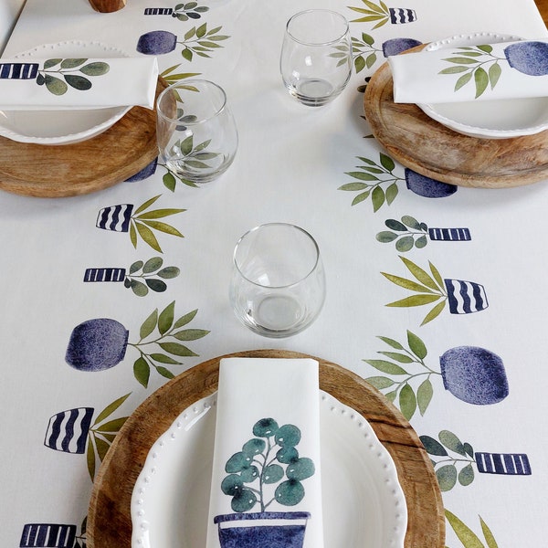 Vosges cotton tablecloth "Santorin" collection square, round, rectangle, oval and custom-made