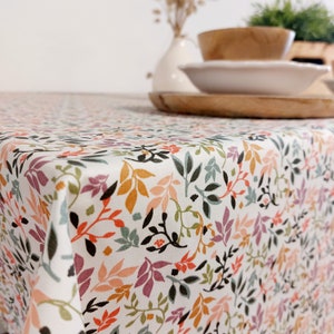 Floral coated tablecloth 140g/m2 image 1