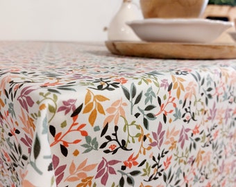 Floral coated tablecloth 140g/m2