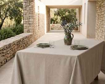 For Paula 47 x 79 Coated cotton tablecloth, "natural" color