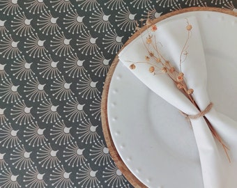 French Coated tablecloth grey-green