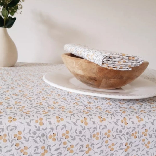 Tischdecke „Suzanne Collection“ aus Vogesen-Baumwolle. Quadratische, runde oder rechteckige Tischdecke, kleine, große Breite.