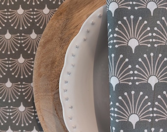 Set of 4 napkins from the "Grey-Green Fan" collection