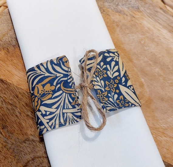 Matching Napkin Rings in Fabric and String. Etsy