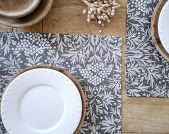Set of coated cotton placemats