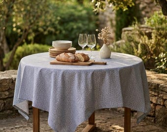 Blue Coated Tablecloth - Made in France
