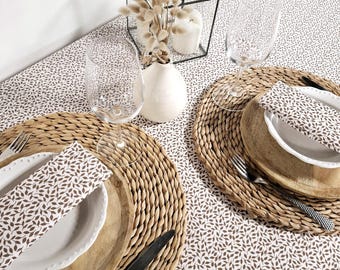 Vosges cotton tablecloth with chocolate foliage