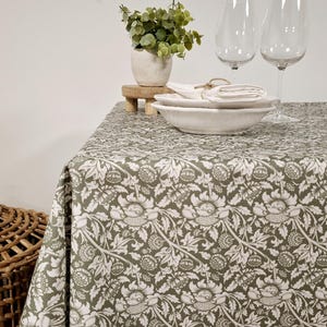 French Coated Cotton Tablecloth – Wipeable, Stain-Resistant, Waterproof – Country Chic Dining & Outdoor Table Cover