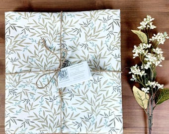 Coated tablecloth in Vosges cotton, plant print.