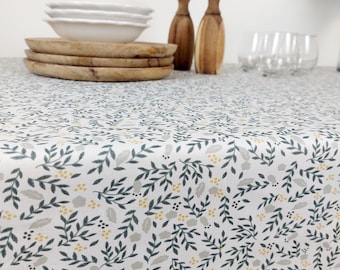 Vosges cotton coated tablecloth with flowers. Square, rectangle, round, oval tablecloth. Custom dimensions. French made