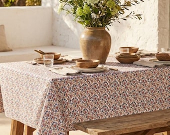 XL coated tablecloth made in France. 78 / 90 / 98 inches