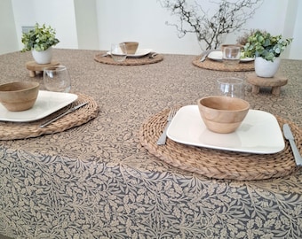 Coated tablecloth "brown and beige" Round, square, rectangular, oval, custom-made tablecloth