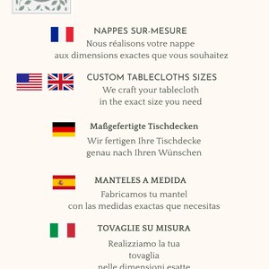 Coated tablecloth in Vosges cotton with blue flowers. image 11