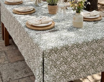 XL coated tablecloth made in France. 78 / 90 / 98 inches