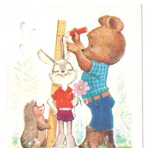 Cartolina - Buon Compleanno, Biglietto d'auguri, Zarubin, Cartolina sovietica, Cartolina d'epoca, Cartolina divertente, 1981