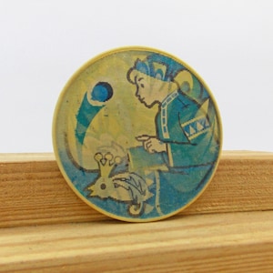 Seltene Abzeichen, Kunststoff-Symbol, Märchen-Charaktere, seltene Abzeichen, Feuervogel, Lentikular Abzeichen, Geschenkidee, Cartoon-Symbol, Vintage-Abzeichen, hergestellt in der UdSSR