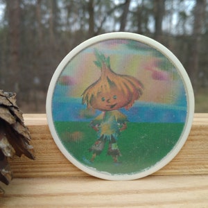 Vintage Stereo Badge, Cipollino pin, 3D pin, Cartoon Character, Collectible pin