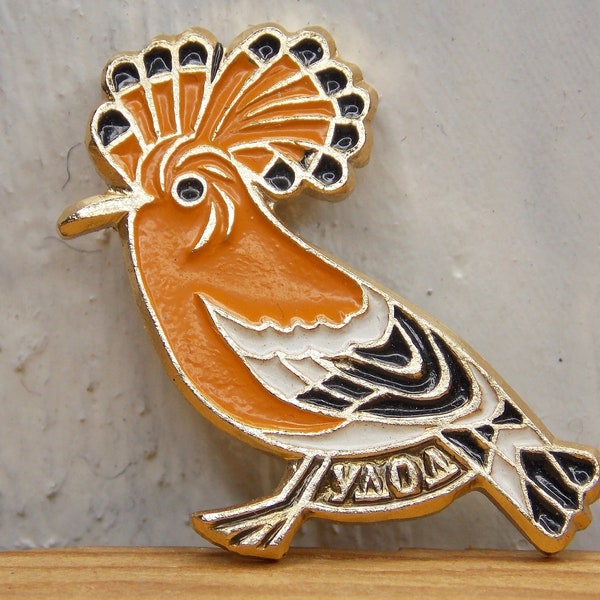 Hoopoe pin, Bird pin, Childrens pin, Backpack pin