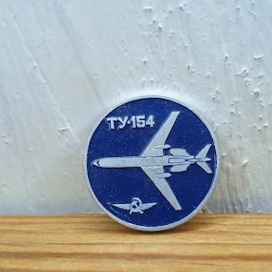 Vintage badge aircraft - TU-154, Airplane pin,Aviation, Cute enamel pin